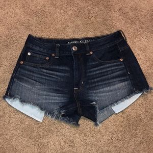Cutoff jean shorts